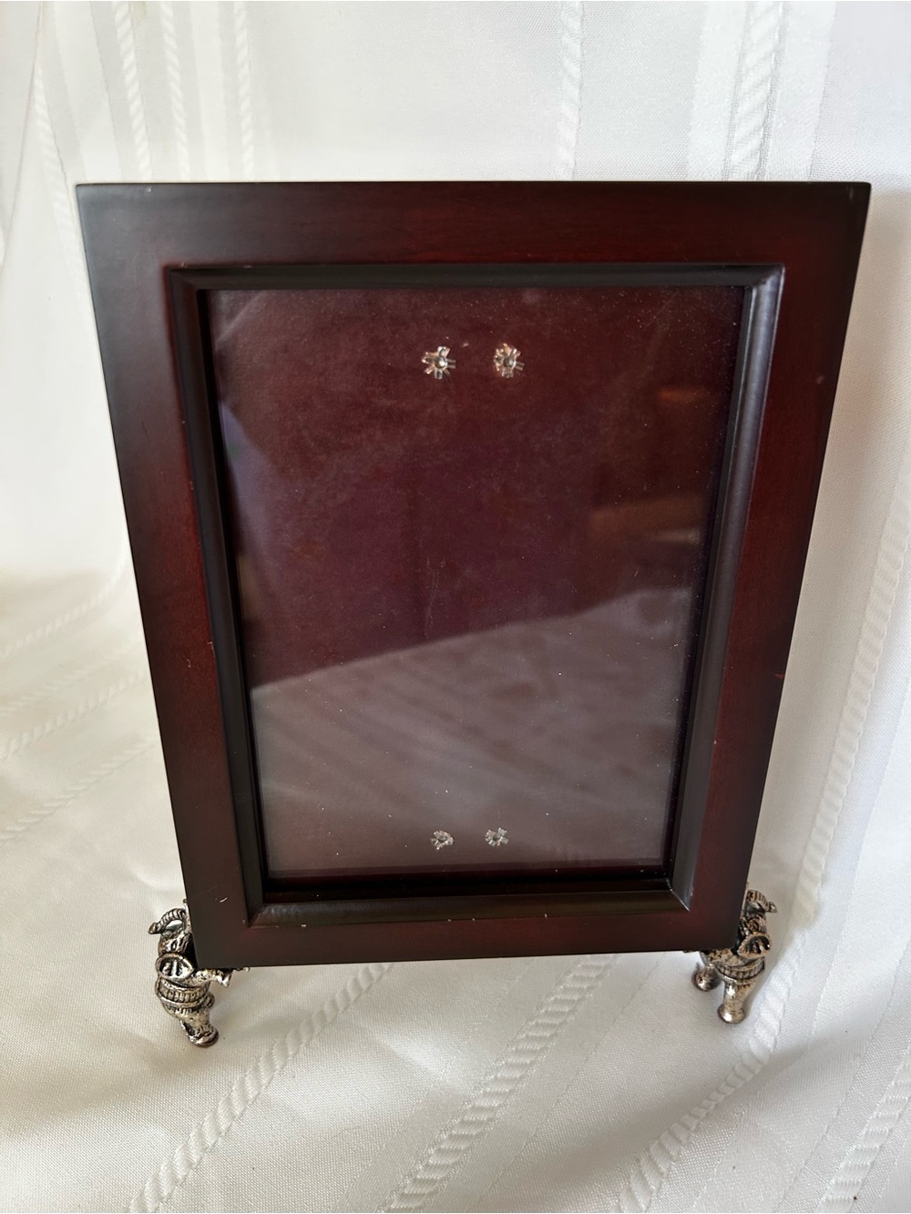 Vintage The Bombay Company Picture Frame Brown Silver-Tone Elephants Boho-Chic